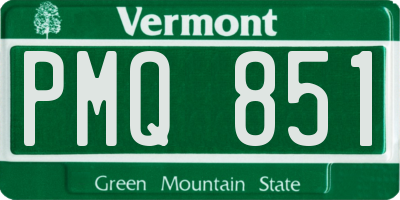 VT license plate PMQ851