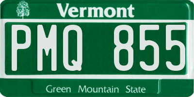 VT license plate PMQ855