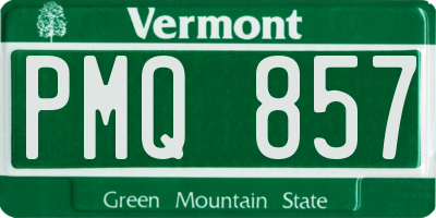 VT license plate PMQ857