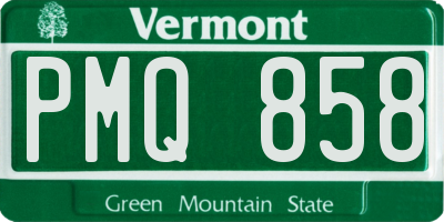 VT license plate PMQ858