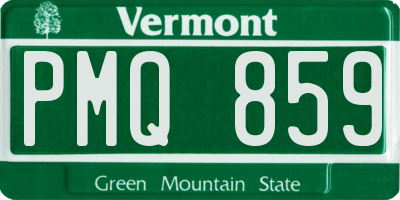 VT license plate PMQ859