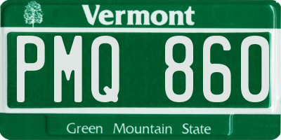 VT license plate PMQ860