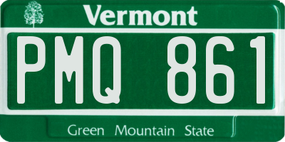 VT license plate PMQ861