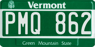 VT license plate PMQ862