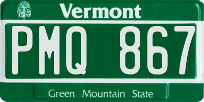 VT license plate PMQ867
