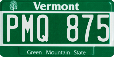VT license plate PMQ875