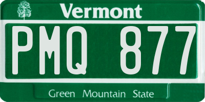 VT license plate PMQ877