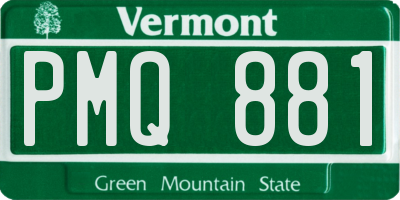 VT license plate PMQ881