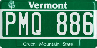 VT license plate PMQ886