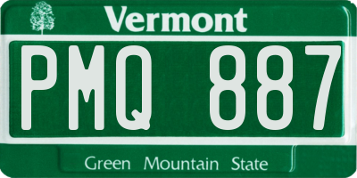 VT license plate PMQ887