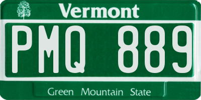 VT license plate PMQ889