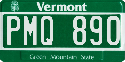 VT license plate PMQ890