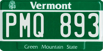 VT license plate PMQ893