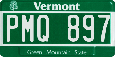 VT license plate PMQ897