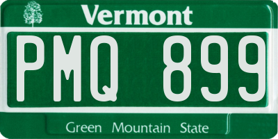 VT license plate PMQ899