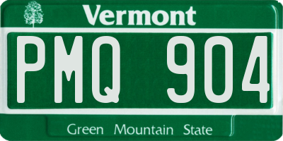 VT license plate PMQ904