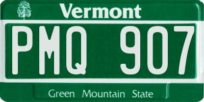 VT license plate PMQ907