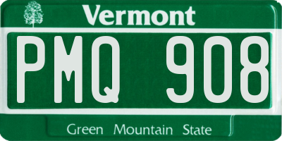 VT license plate PMQ908