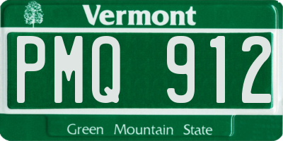 VT license plate PMQ912
