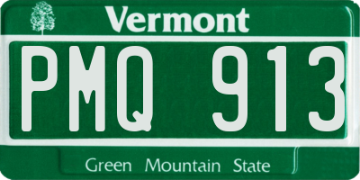 VT license plate PMQ913