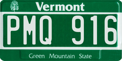 VT license plate PMQ916