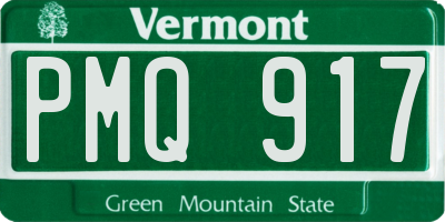 VT license plate PMQ917
