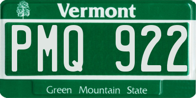 VT license plate PMQ922