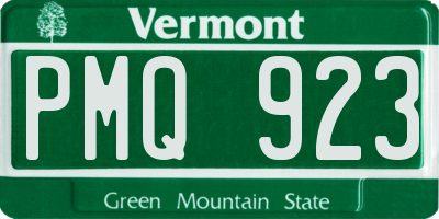VT license plate PMQ923