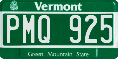 VT license plate PMQ925