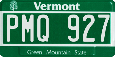 VT license plate PMQ927