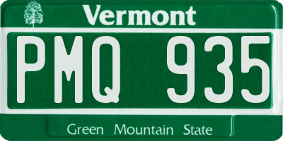 VT license plate PMQ935