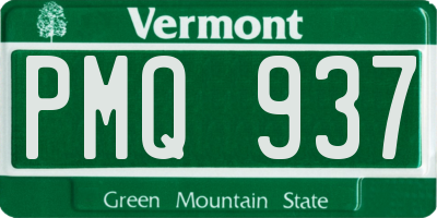 VT license plate PMQ937