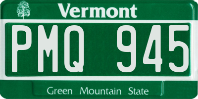 VT license plate PMQ945