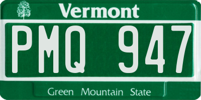 VT license plate PMQ947