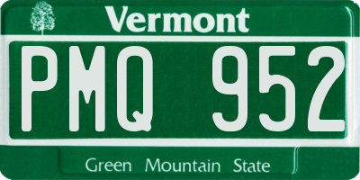 VT license plate PMQ952