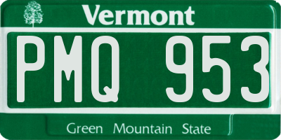 VT license plate PMQ953