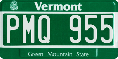 VT license plate PMQ955