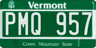 VT license plate PMQ957