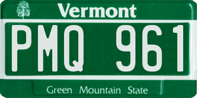 VT license plate PMQ961