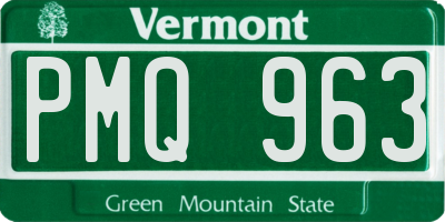VT license plate PMQ963