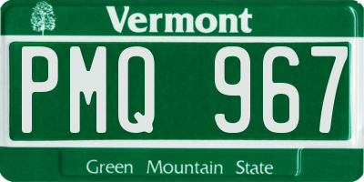 VT license plate PMQ967