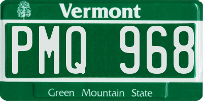 VT license plate PMQ968