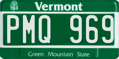 VT license plate PMQ969