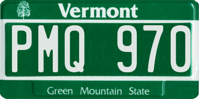 VT license plate PMQ970