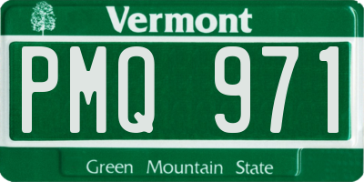 VT license plate PMQ971