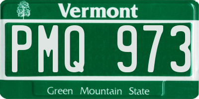 VT license plate PMQ973