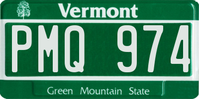 VT license plate PMQ974