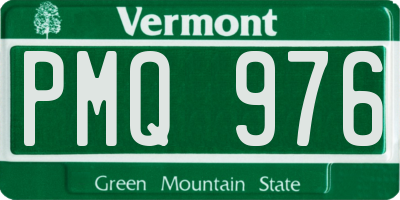 VT license plate PMQ976
