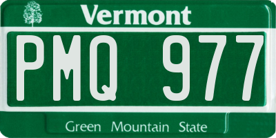 VT license plate PMQ977