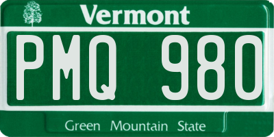 VT license plate PMQ980